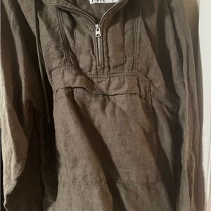 Zara Brownish Half-Zip Pullover